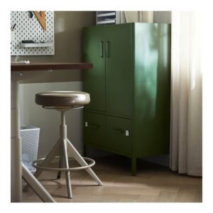 Modern green cabinet in a stylish room decor